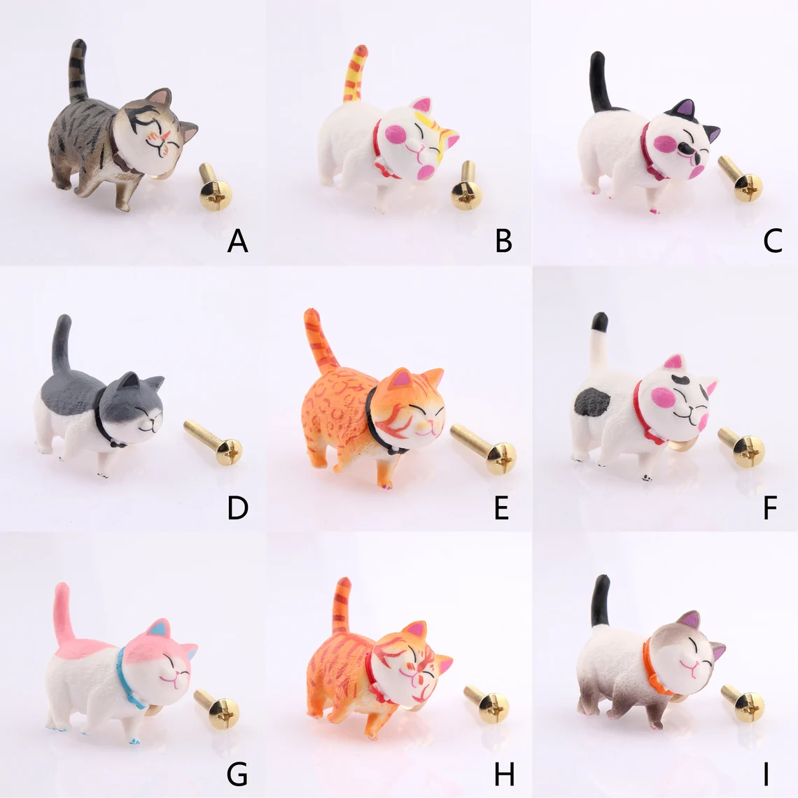 Animal Knobs Children's Door Knobs Wardrobe Pull, Cat Knob Kids Dresser Drawer Knob Cabinet Knobs, nursery drawer pull, Decorative Knobs