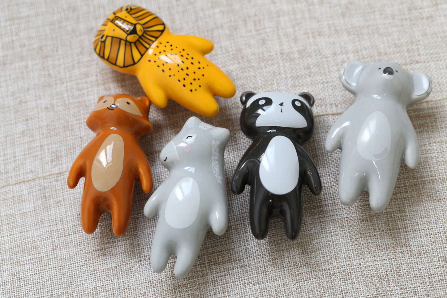 Animal ceramics handle knob, nursery drswer pull, kids bedroom Knobs Cabinet Door Handles lion drawer Knobs and Pulls furniture Handles