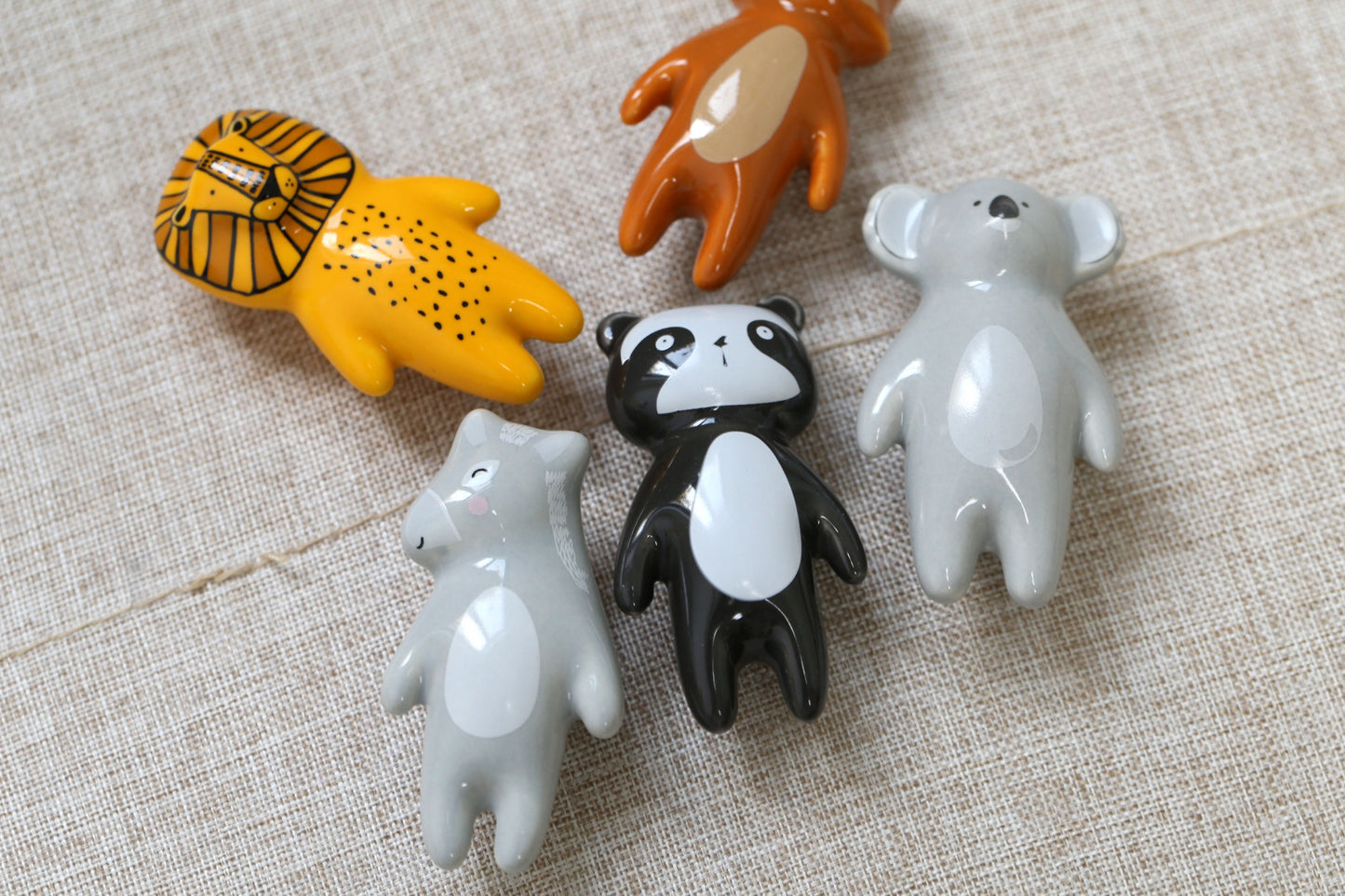 Animal ceramics handle knob, nursery drswer pull, kids bedroom Knobs Cabinet Door Handles lion drawer Knobs and Pulls furniture Handles