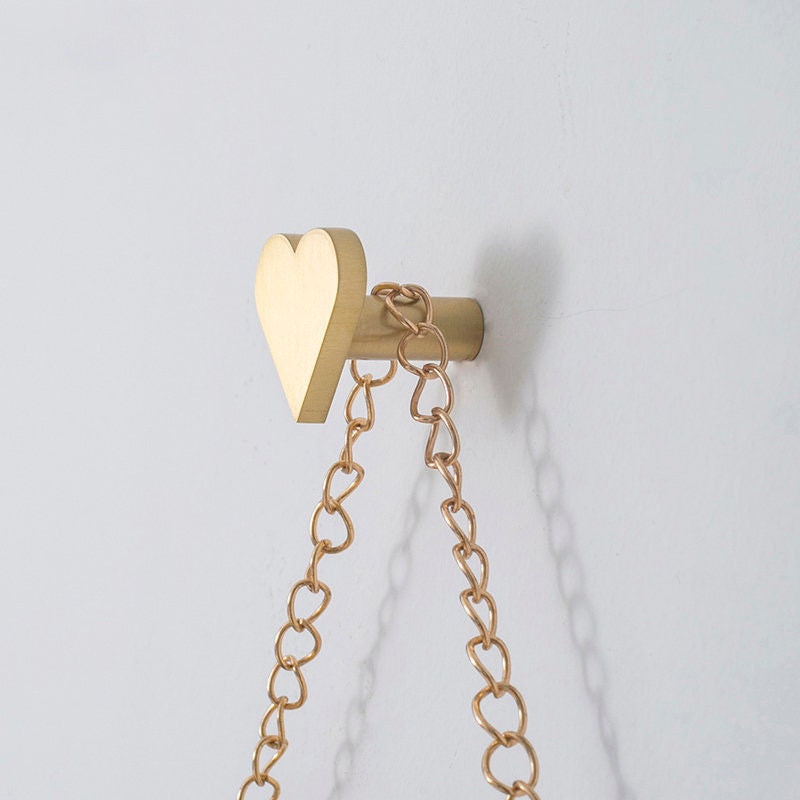 Love Shape Wall Hooks, Brushed brass Knobs, Dresser Knobs Drawer Knobs Pulls, Wall Hook Coat Hangers Rack, Bathroom Handle Knob