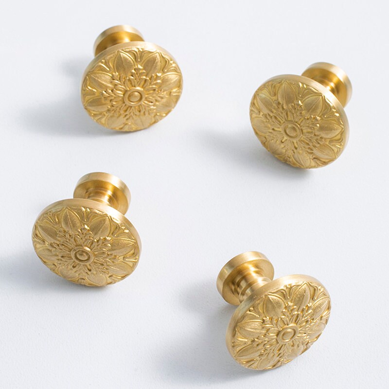 Vintage Brass Drawer Handle Knob, Golden Brass Handle Knobs, Round brass handle knob, Drawer Knobs Pulls, Cabinet Knobs, Home Improvement
