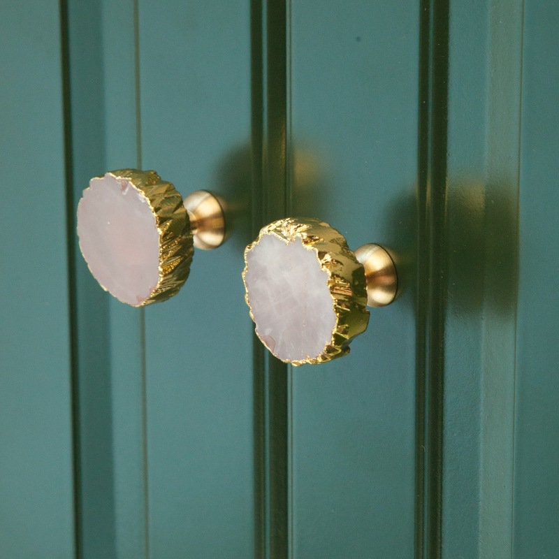 Crystal cabinet Knobs, boho dresser knobs, rose quartz diy drawer pulls , wardrobe Knob, Cabinet Knobs , furniture hardware