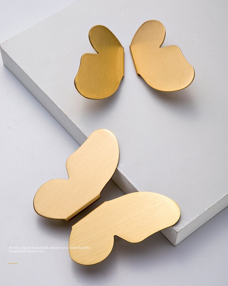 A pair Brass butterfly Knobs, cabinet knobs, Furniture knobs, diy drawer pulls , wardrobe Knob, Cabinet Knobs , furniture hardware