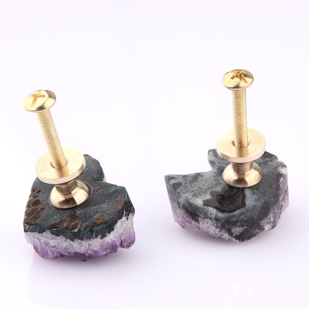 Amethyst Heart Drawer Handles Knobs, Natural Crystal Dresser Knobs, diy Cabinet knob pulls Wardrobe Handle Cabinet Knobs furniture hardware