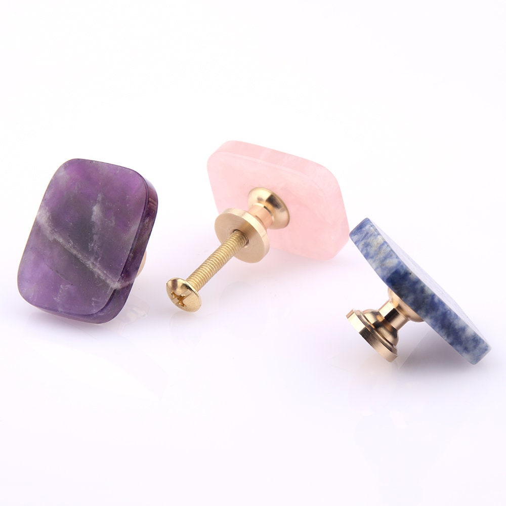 Natural Pink Crystal Single Cabinet Knobs, Minimalism Drawer Knobs, diy drawer pulls handle knob, Wardrobe Handle, furniture hardware