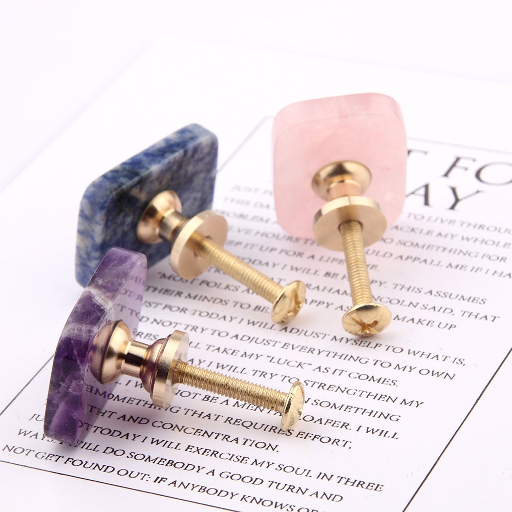 Natural Pink Crystal Single Cabinet Knobs, Minimalism Drawer Knobs, diy drawer pulls handle knob, Wardrobe Handle, furniture hardware