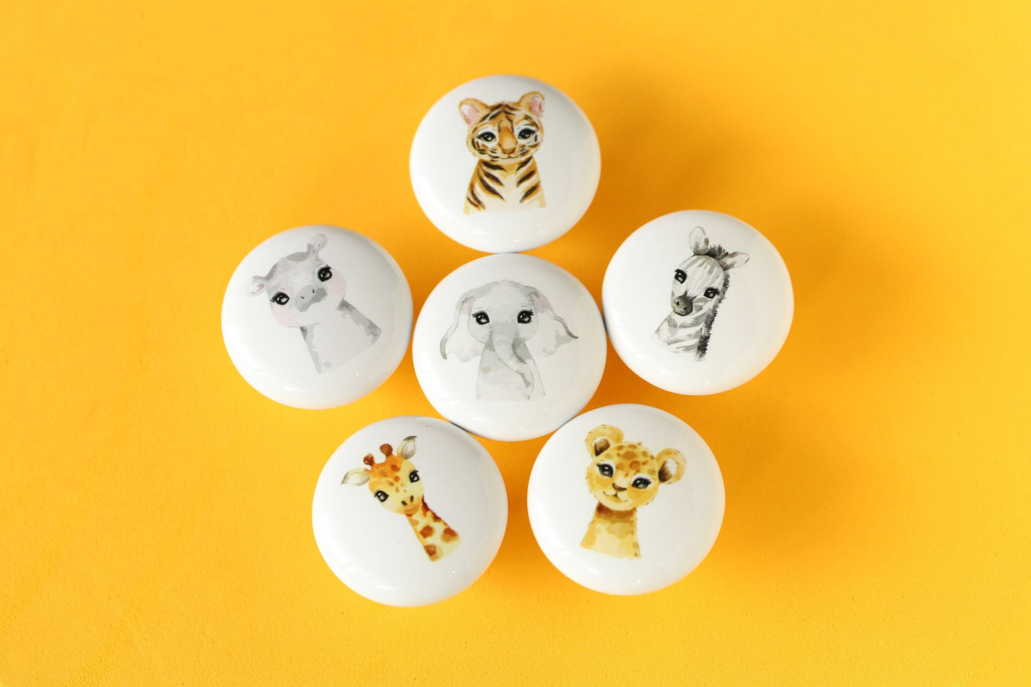 Wild Animals ceramics drawer Handle Knobs, nursery kids room Cabinet handle knob, Cabinet Door Handles, furniture Handles cabinet Hardware