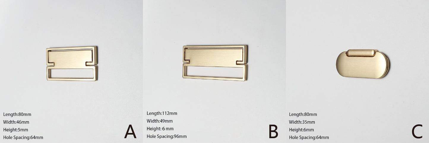 Gold Invisible rectangle handle pulls, drop dresser knob, Invisible Drawer Handle Pull, Cabinet Knobs handle, Modern Furniture Hardware