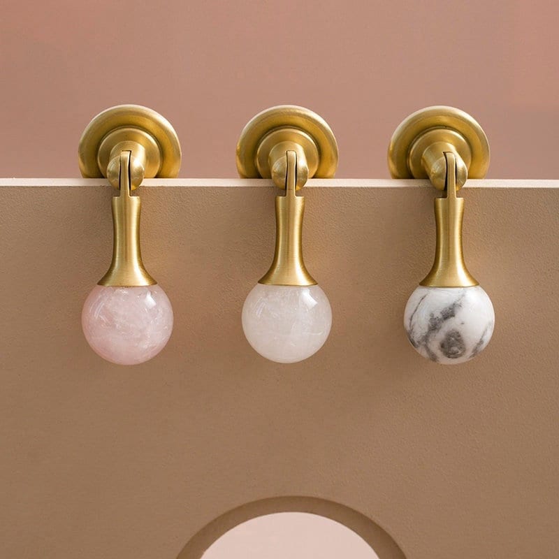 Marble Crystal Dresser Knobs Drawer Knobs Pulls, Modern Pendant Pull Handles, Wardrobe Handle Cabinet Knobs, Furniture Handles Knob Pull