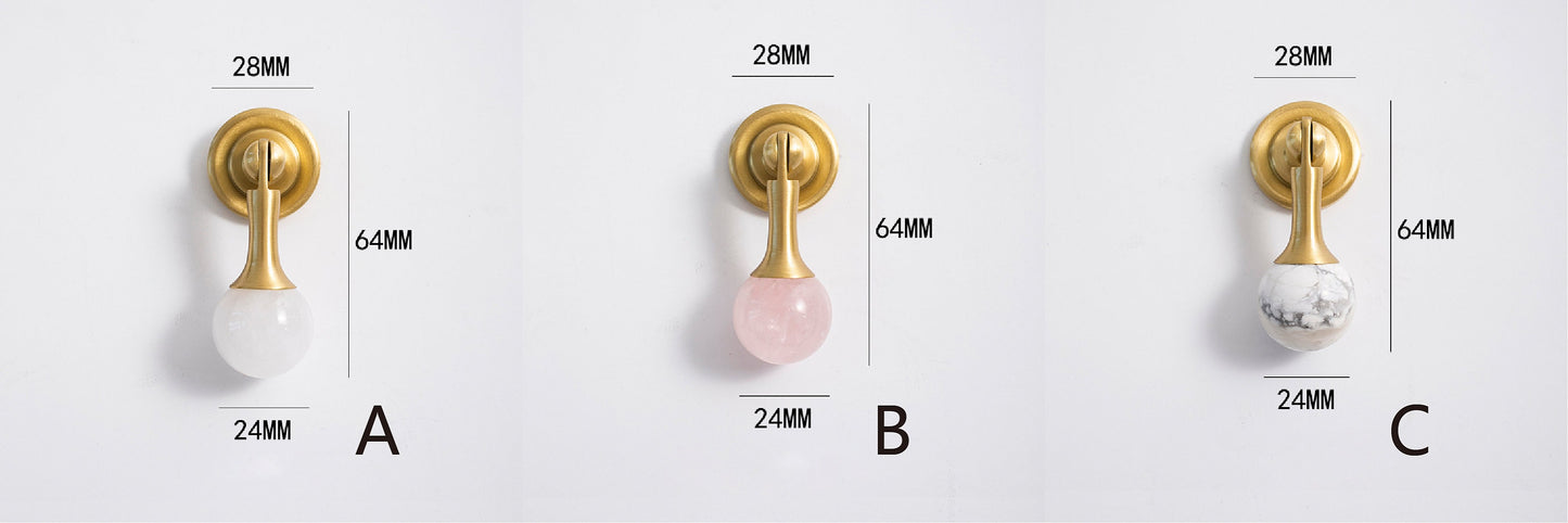 Marble Crystal Dresser Knobs Drawer Knobs Pulls, Modern Pendant Pull Handles, Wardrobe Handle Cabinet Knobs, Furniture Handles Knob Pull