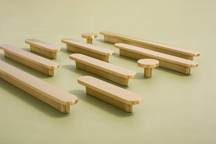 Modern Brass Drawer Cabinet Pulls Knobs Handles, Solid Brass Dresser Knobs handle, Kitchen Cupboard Handle Pull, Wardrobe Knobs Pulls