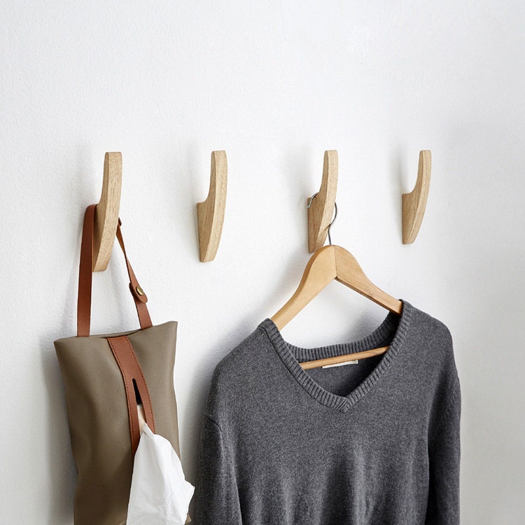Soild wood wall hook, Minimalist wood wall hooks, wood wall hook hanger, towel hook, bedroom hook, cap hook, clothes hook, Jewelry hook