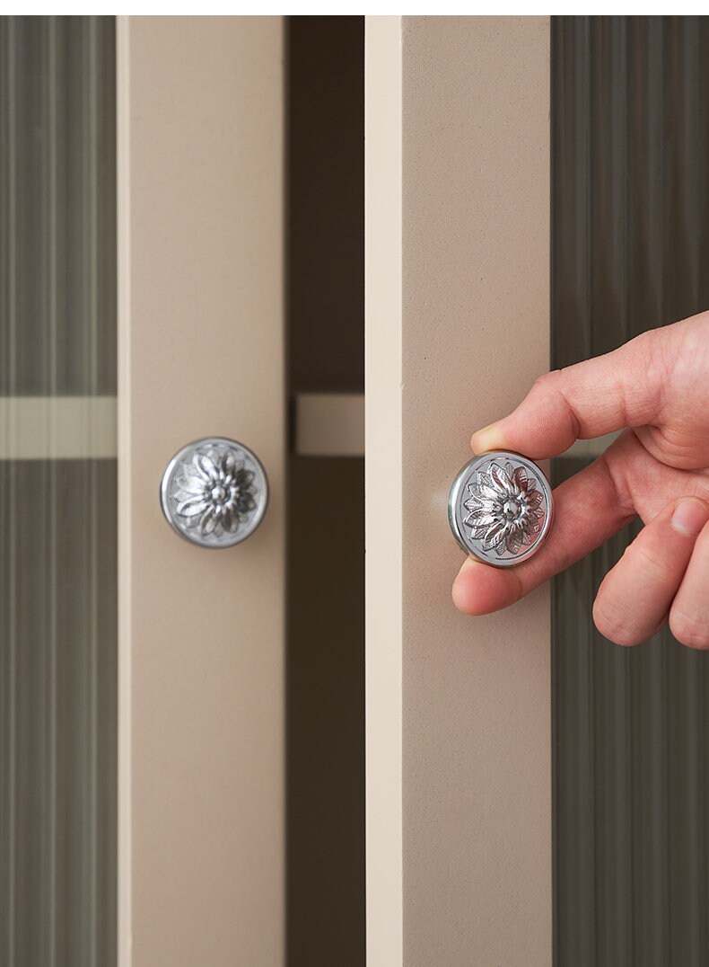 Vintage Flower Cabinet Pulls knob modern Drawer Pulls Knobs Handles Brass Dresser Knobs Wardrobe cupboard handle, Furniture Hardware