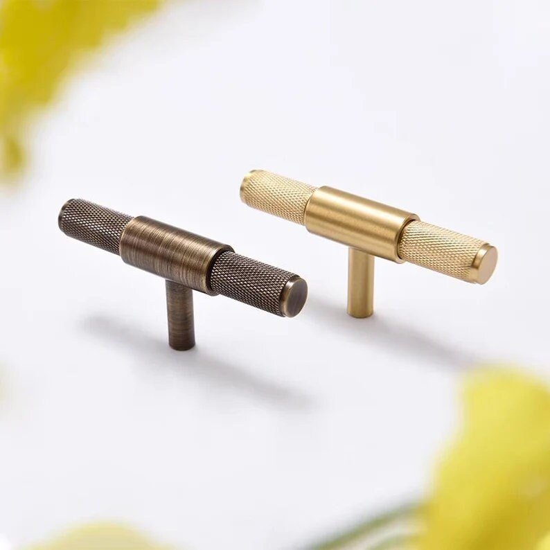 Brass Knurled Cabinet Handles Pull, Satin Brass Door Handles, Gold Drawer Pulls Knobs Handles, Dresser Knobs handle, wardrobe pull