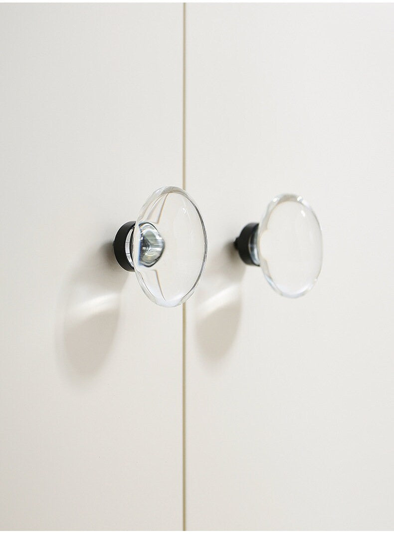 Champagne gold egg Cabinet handle Knobs Round drawer pull dresser knobs handle Wardrobe Knob Transparent handle knob furniture hardware