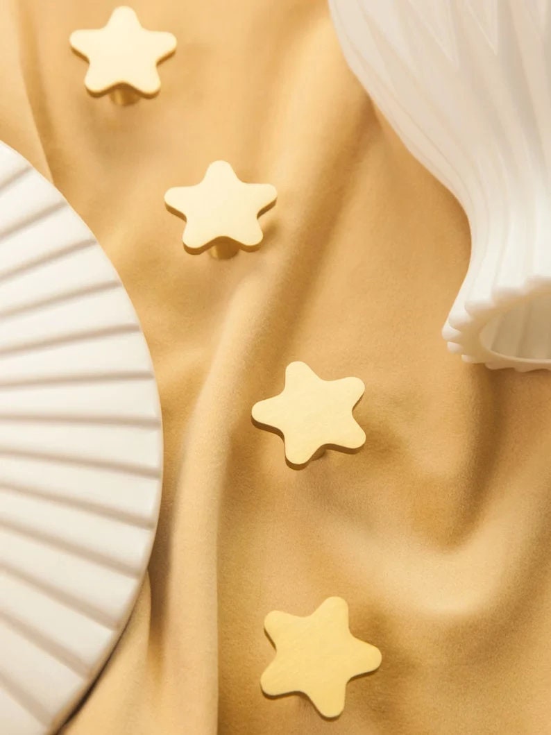 Sun Drawer handle pull Wardrobe handle Pulls, Shining Stars Brass Knobs, Cabinet Pulls Knobs Dresser Knobs Handles Furniture hardware
