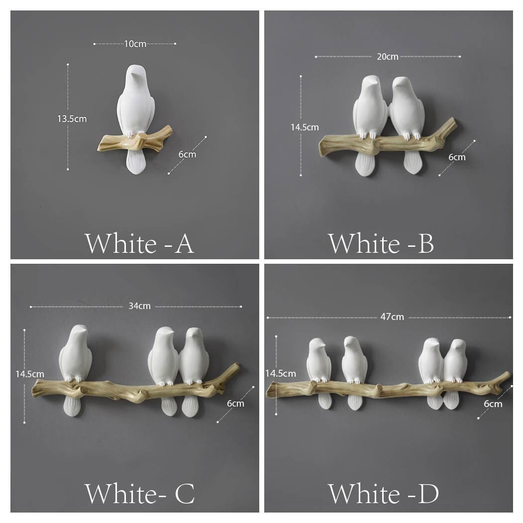 Minimalist bird Wall Hooks / Decorative bird on branch Hooks / Wall Hook Coat Hangers Rack /Bird Hooks
