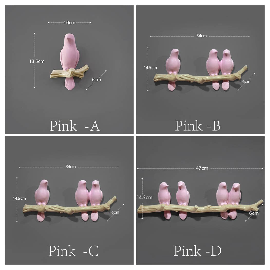 Minimalist bird Wall Hooks / Decorative bird on branch Hooks / Wall Hook Coat Hangers Rack /Bird Hooks