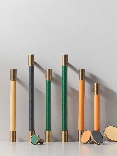 Hand-stitched leather Drawer handles QubicHomeware Hand-stitched leather Drawer handles QubicHomeware