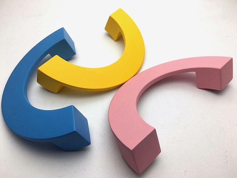 Colorful Semicircle Drawer pulls Dresser Knobs Handles Nursery Children's Room Cabinet Door Handle Wardrobe handle pull Furniture hardware