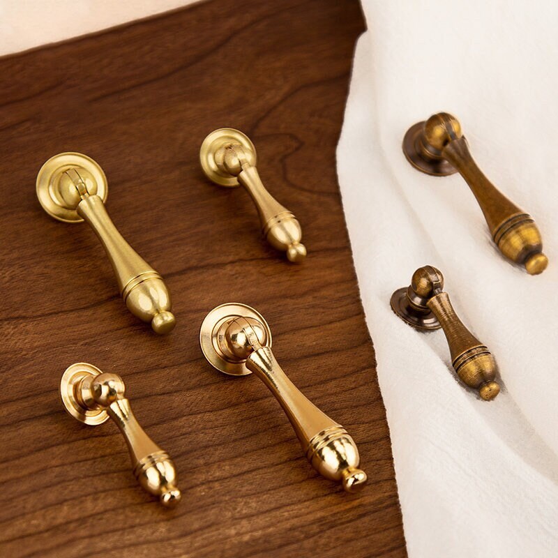 Vintage Bronze Handle knob DIY Pendant dresser pulls knob Drop Drawer Knobs Pulls Furniture knobs Wardrobe Cabinet Knobs Furniture hardware