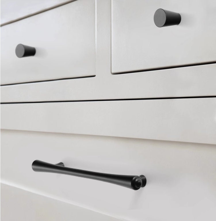 Modern Matte Black Drawer Pulls Handle knob Cabinet Dresser Pulls Knobs Handles Kitchen Handle Wardrobe handle Modern Furniture Hardware