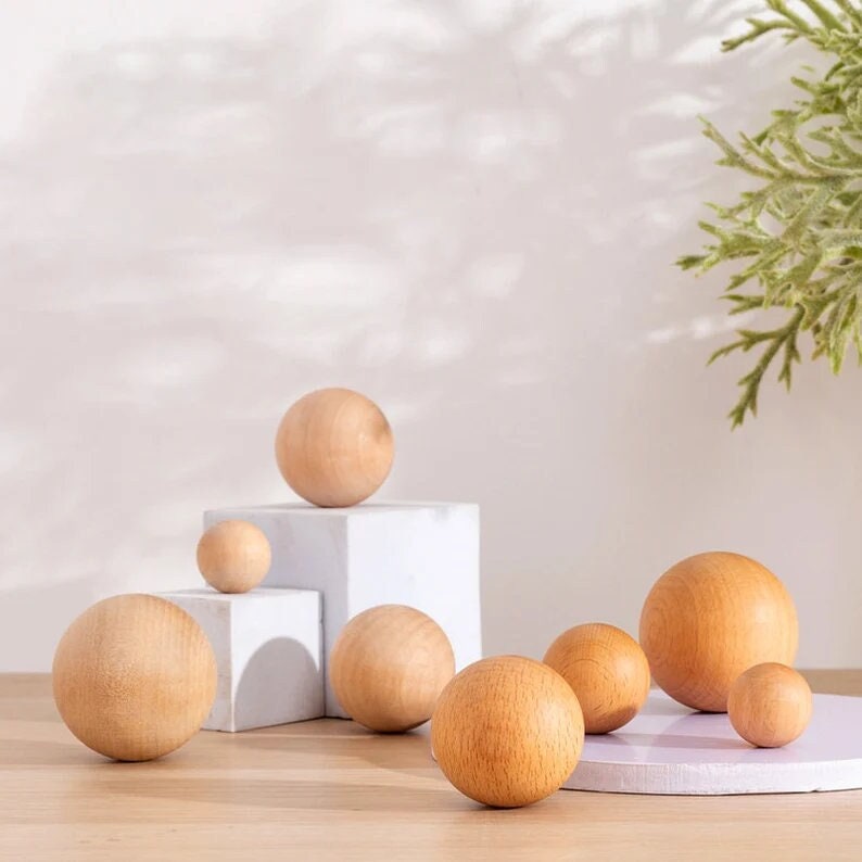 Solid wood Ball Round Drawer pulls, Dresser Knobs Handles, Cabinet Pulls Knobs, wardrobe handle pull, Kitchen pull knob, Furniture hardware
