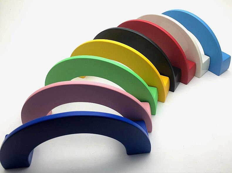Colorful Semicircle Drawer pulls Dresser Knobs Handles Nursery Children's Room Cabinet Door Handle Wardrobe handle pull Furniture hardware