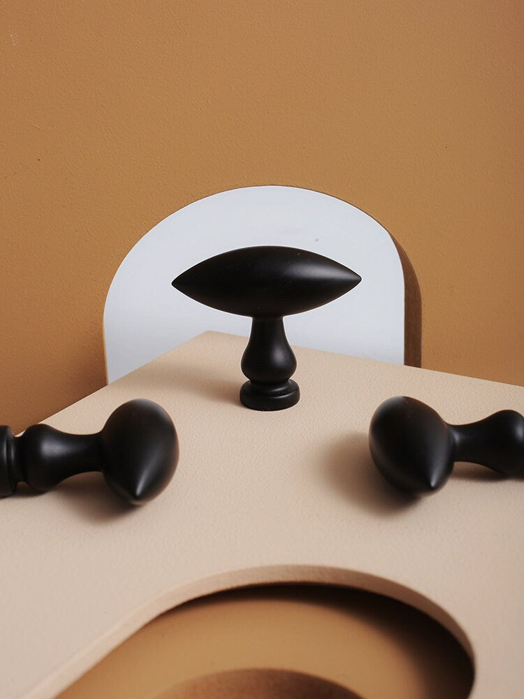 Olive shaped Drawer Pulls Handle knob, Matte black Cabinet Dresser Pulls Knobs Handles Wardrobe Knobs handle modern Furniture Hardware