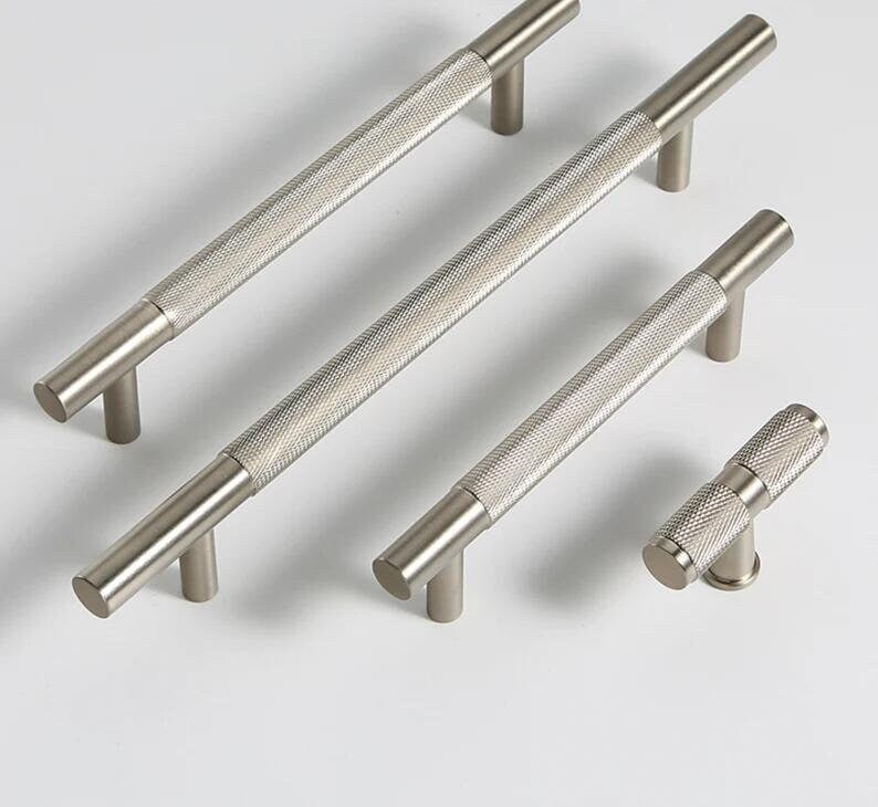 Antique Brass Knurled Cabinet Handles Pull, Satin Brass Furniture Door Handles Drawer Dresser Pulls Knobs Handles Kitchen knob wardrobe pull