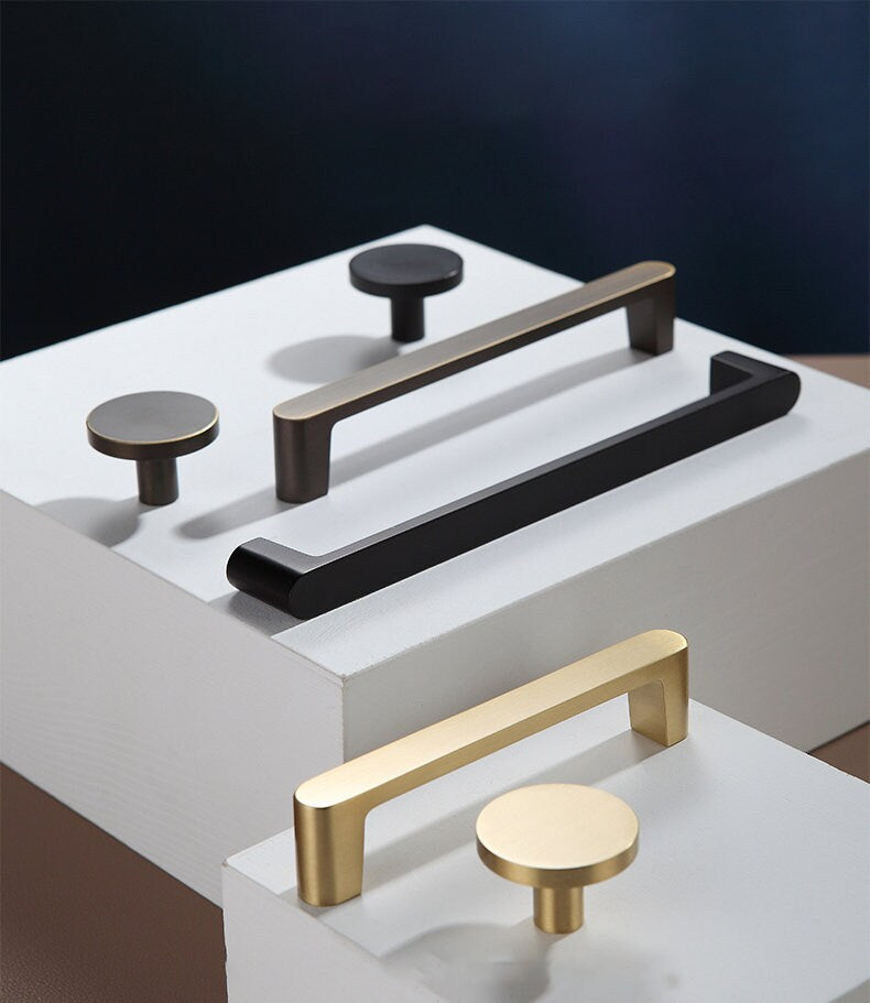 Minimalist Black Drawer Handles Pull Knobs Cabinet Pulls Knobs, Gold Brass Dresser Handle pulls Wardrobe handle pulls Kitchen pull knob