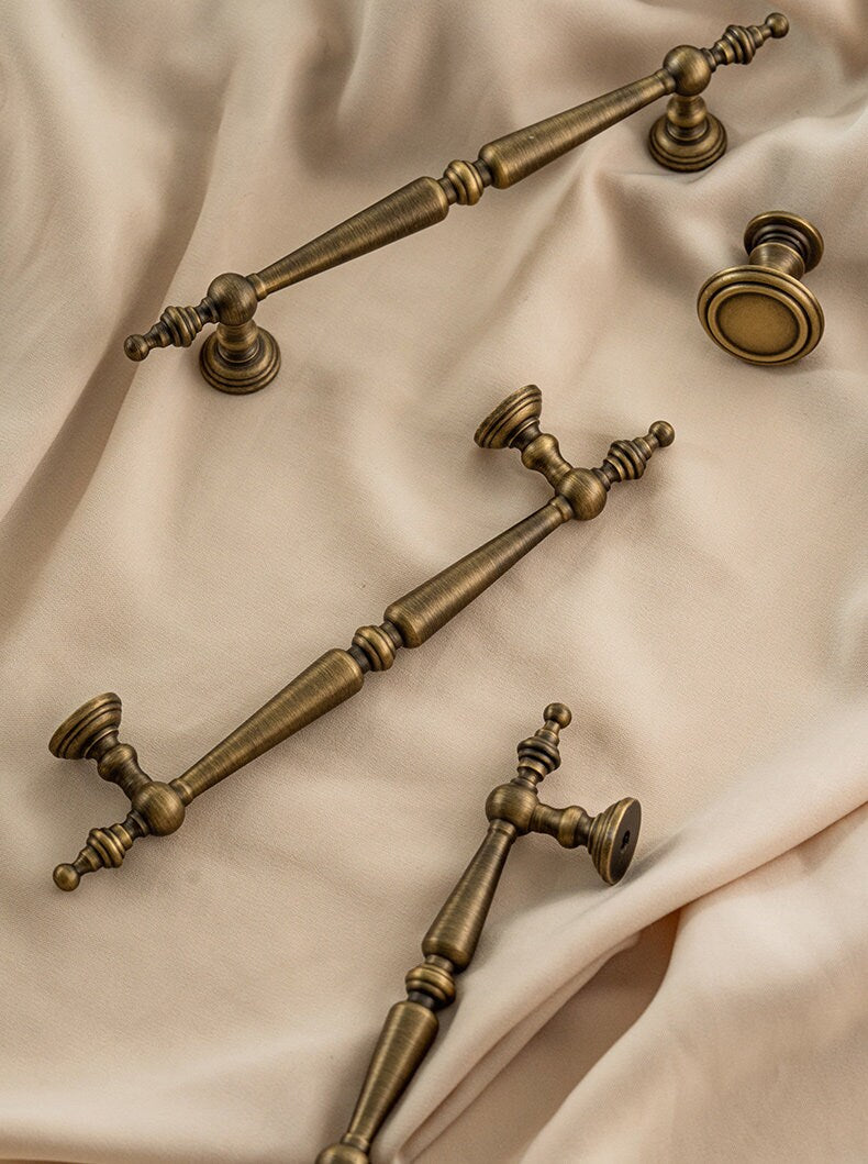 Aged textured Door Handles, Antique Brass Cabinet Handles Pull, Drawer Pulls Knobs Handles, Wardrobe Knobs handle pull, Cabinet Hardwares