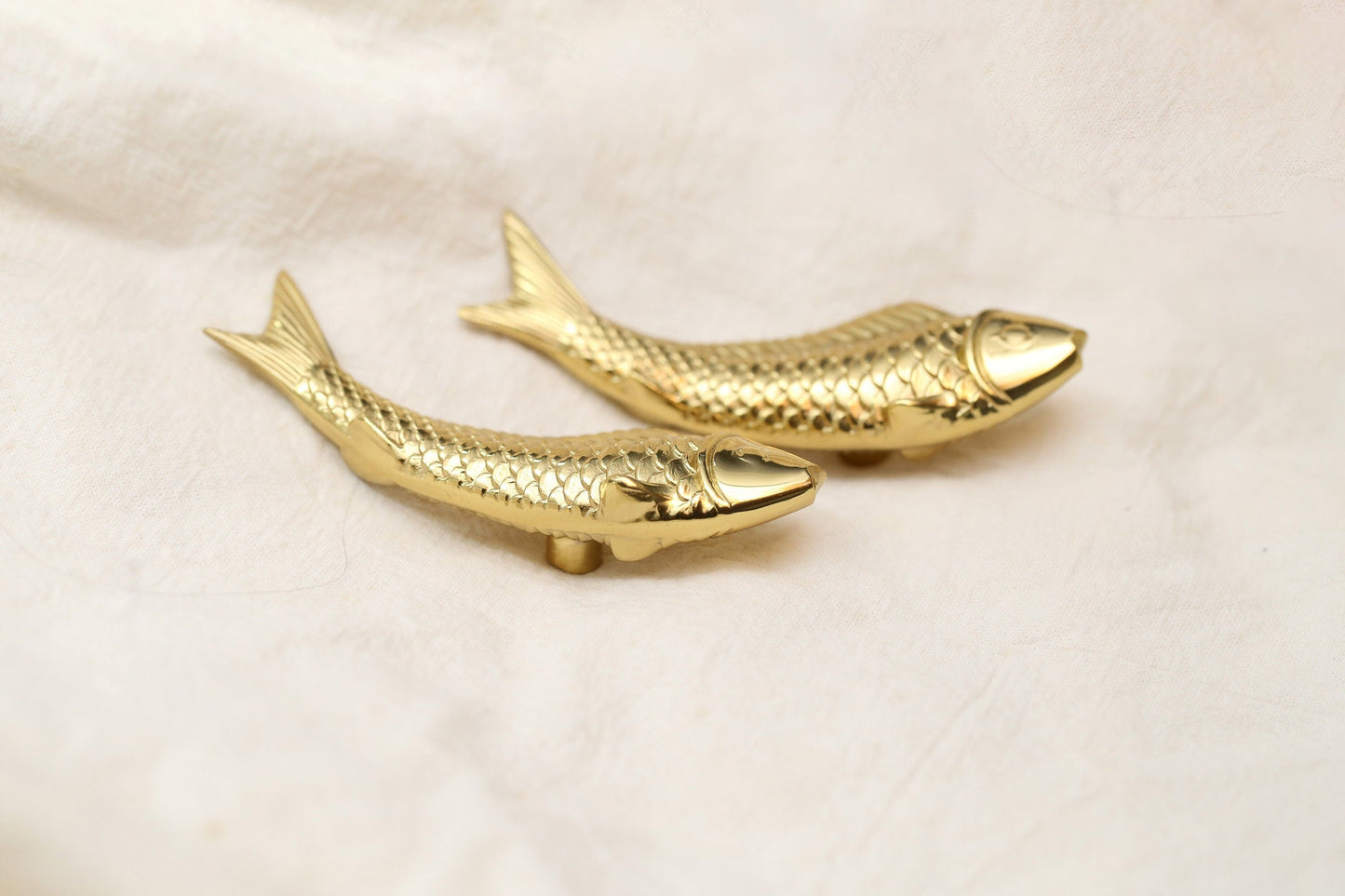 2PCS Golden Koi cabinet Knobs, art deco Furniture knobs, diy animal drawer pulls fish knob Wardrobe Cabinet Handle Knobs, furniture hardware