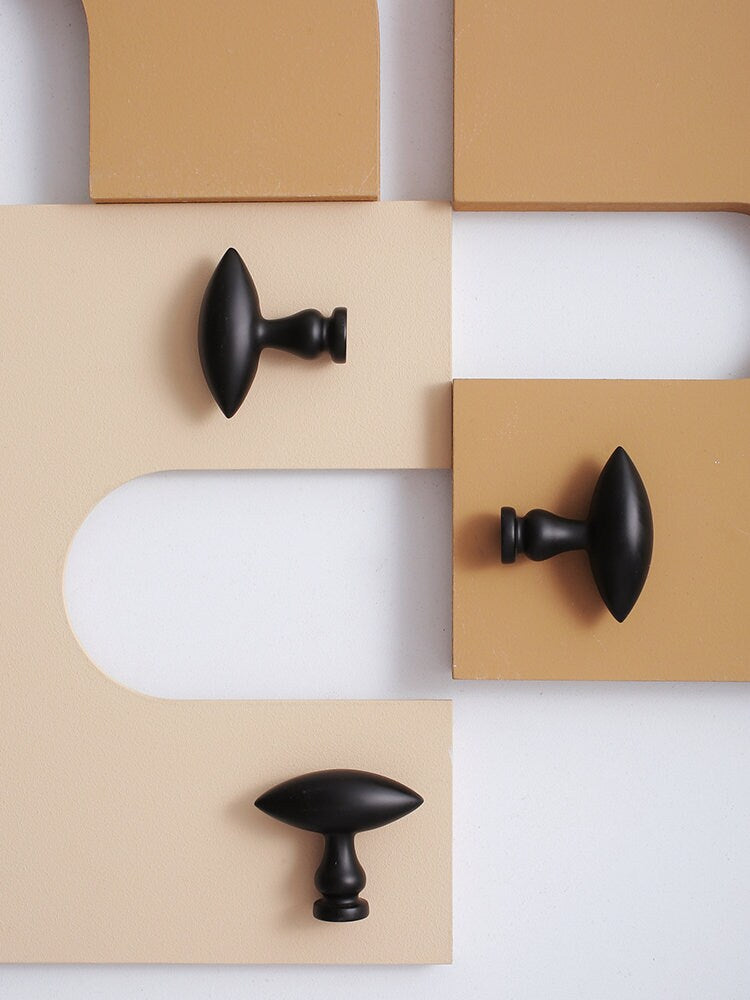 Olive shaped Drawer Pulls Handle knob, Matte black Cabinet Dresser Pulls Knobs Handles Wardrobe Knobs handle modern Furniture Hardware
