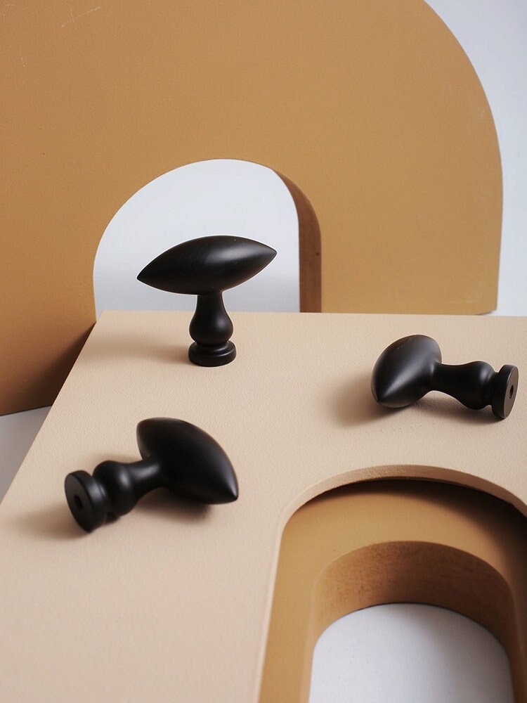 Olive shaped Drawer Pulls Handle knob, Matte black Cabinet Dresser Pulls Knobs Handles Wardrobe Knobs handle modern Furniture Hardware