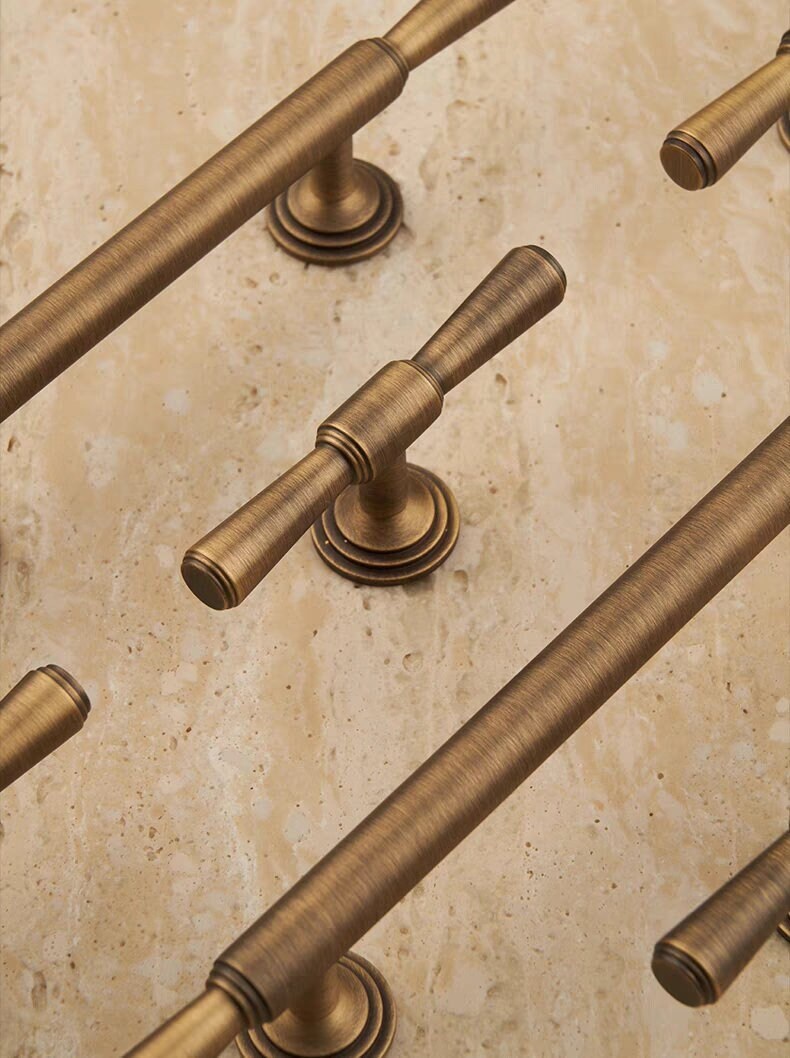 Vintage Aged Brass Cabinet Handles Pull, Satin Brass Door Handles Antique brass Drawer Pulls Knobs Handles Dresser Knob handle wardrobe pull