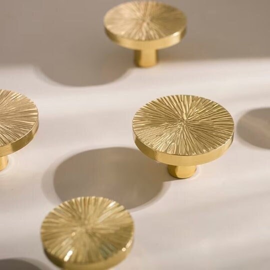 Hammered Cabinet knob, Gold Dresser round Knobs handle QubicHomeware Hammered Cabinet knob, Gold Dresser round Knobs handle QubicHomeware