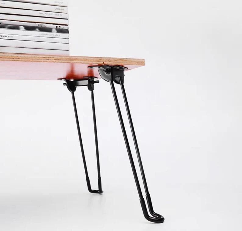 4PCS Foldable Table legs, furniture legs, Black Cabinet legs, IKEA legs, Metal Legs Feet, Modern straight leg, Outdoor Camping Folding Legs