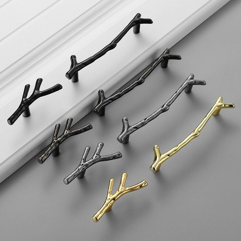 Antique Silver Tree Branch Handle Pull Knob Dresser Drawer Knobs Pulls Handles, cabinet handle knob, Knobs Drawer Cabinet Hardware