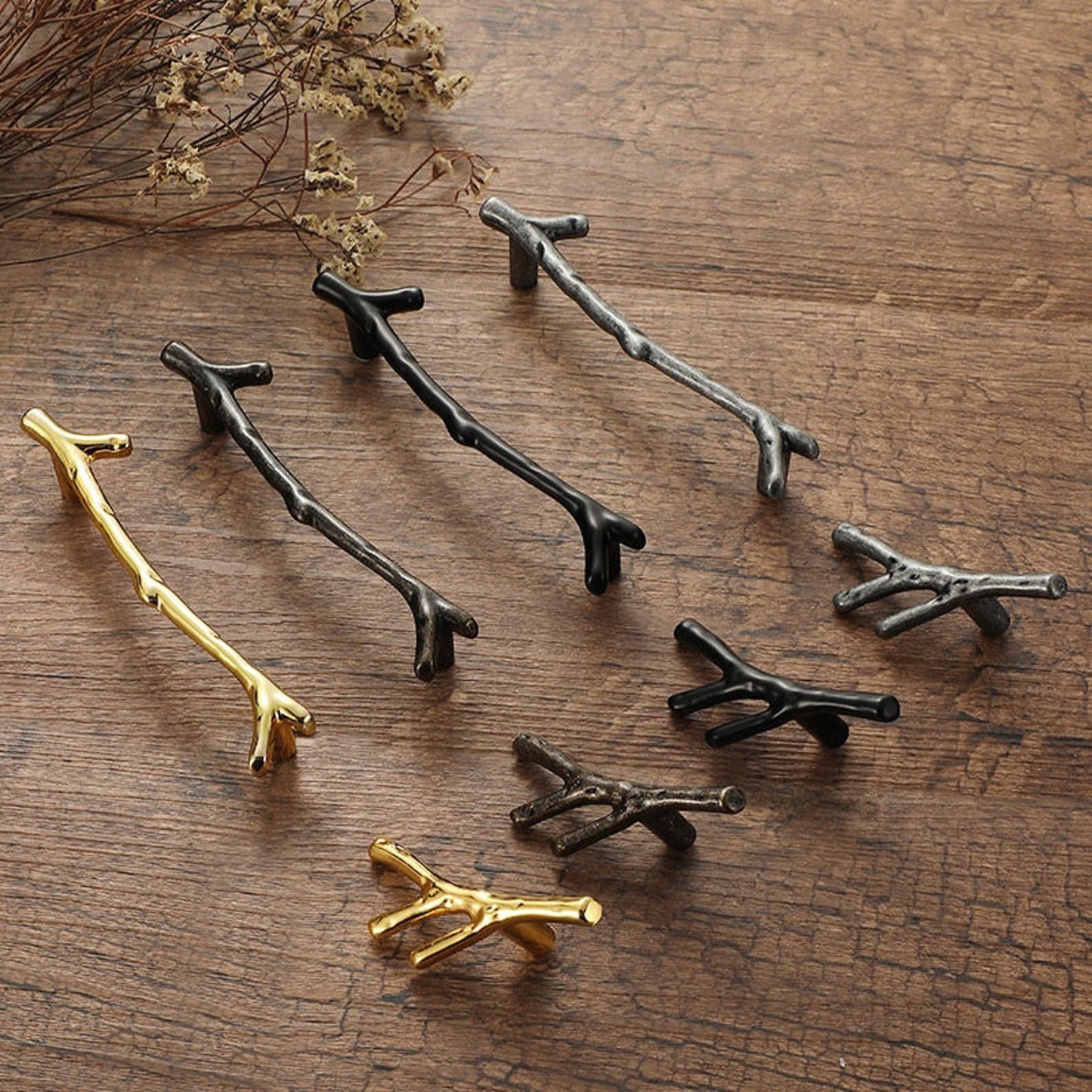 Antique Silver Tree Branch Handle Pull Knob Dresser Drawer Knobs Pulls Handles, cabinet handle knob, Knobs Drawer Cabinet Hardware