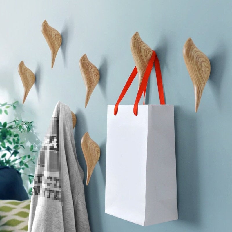Imitation wood grain Wall Hooks, bird Decorative Hooks, Bag hook, Wall Hook Coat Hangers Rack, clothes hook, towel hook, kitchen hook
