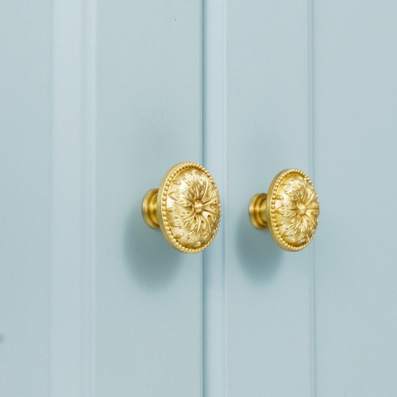 vintage knobs for dresser Vintage Brass decorative cabinet knobs – QubicHomeware