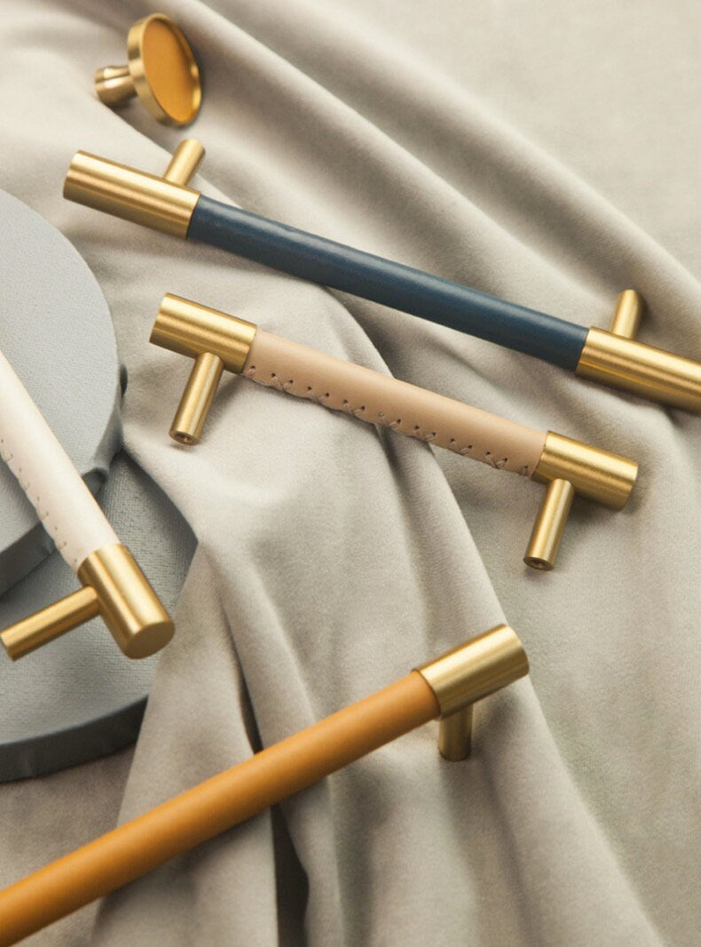 Brass Leather Cabinet Pulls, Drawer Pulls Knobs leather Handles QubicHomeware Brass Leather Cabinet Pulls, Drawer Pulls Knobs leather Handles QubicHomeware