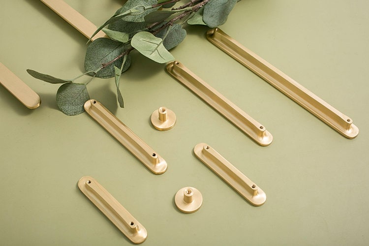 Brass minimalist Cabinet Pulls, modern Drawer Pulls Knobs Brass Handles, Solid Brass Dresser Knobs handle , modern Furniture Hardware