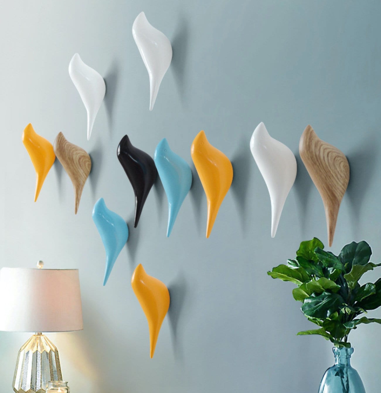 Imitation wood grain Wall Hooks, bird Decorative Hooks, Bag hook, Wall Hook Coat Hangers Rack, clothes hook, towel hook, kitchen hook