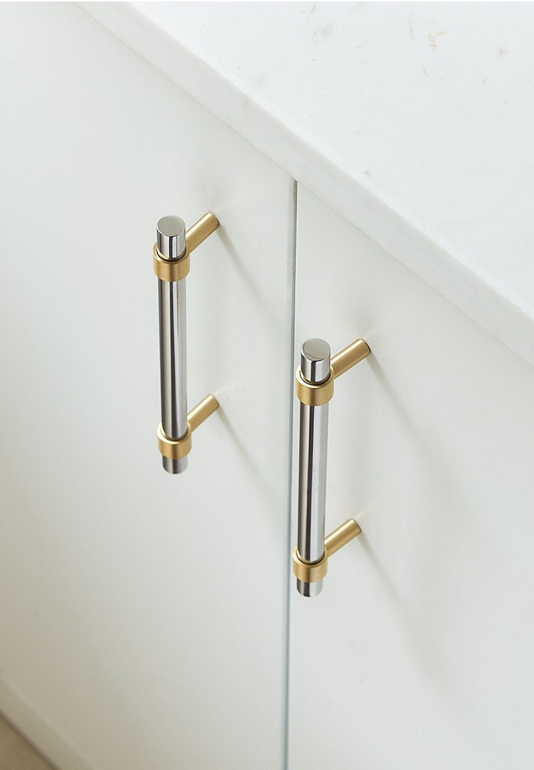 Silver minimalist Cabinet Pulls, modern Drawer Pulls Knobs Handles, stainless steel Dresser Knobs handle, modern Furniture Hardware