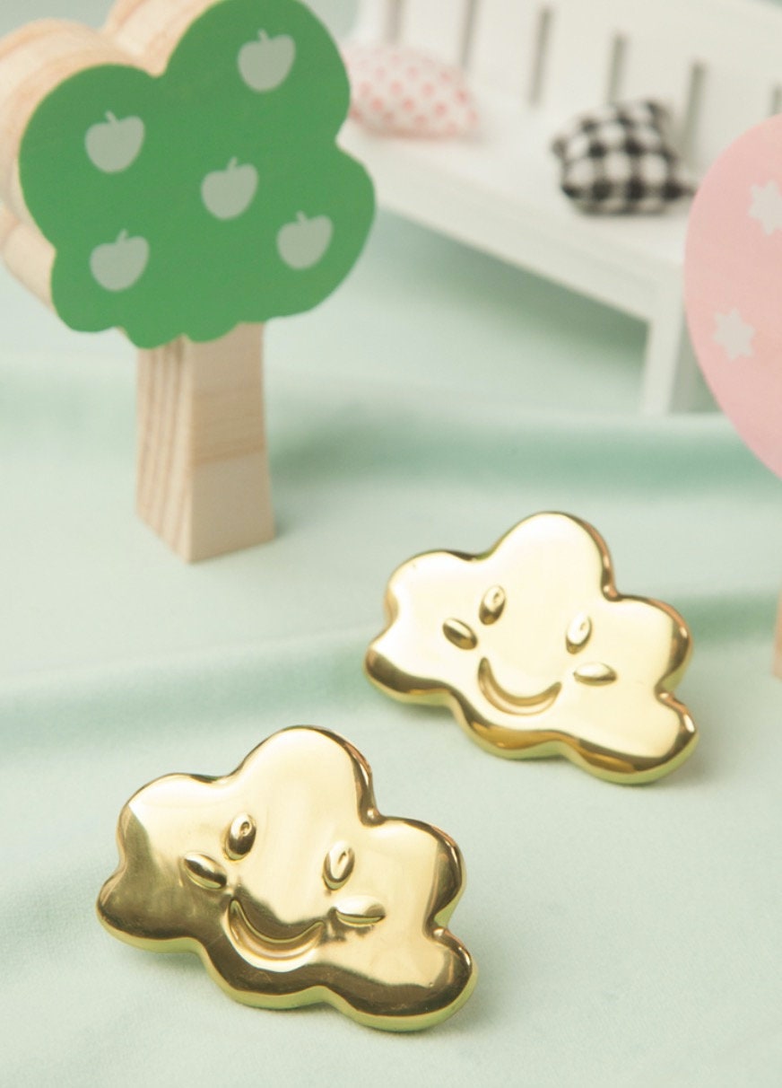 Brass moon star cloud Knobs, nursery room knobs, Furniture knobs, diy drawer pulls , wardrobe Knob, Cabinet Knobs , furniture hardware
