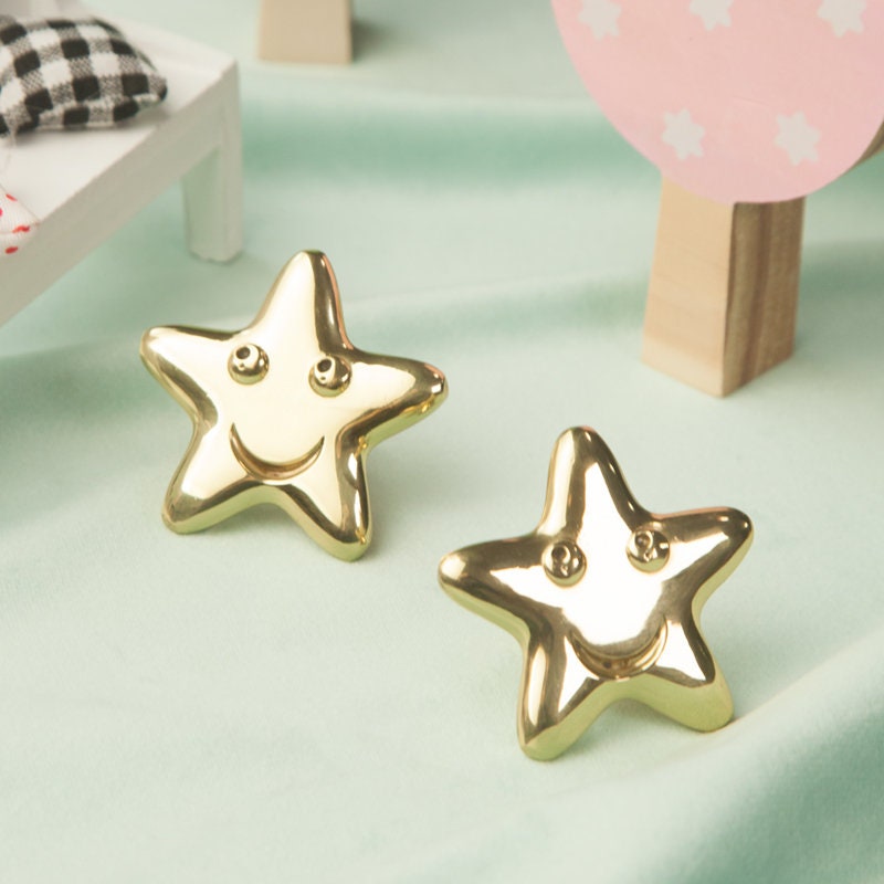 Brass moon star cloud Knobs, nursery room knobs, Furniture knobs, diy drawer pulls , wardrobe Knob, Cabinet Knobs , furniture hardware