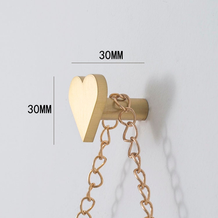 Love Shape Wall Hooks, Brushed brass Knobs, Dresser Knobs Drawer Knobs Pulls, Wall Hook Coat Hangers Rack, Bathroom Handle Knob