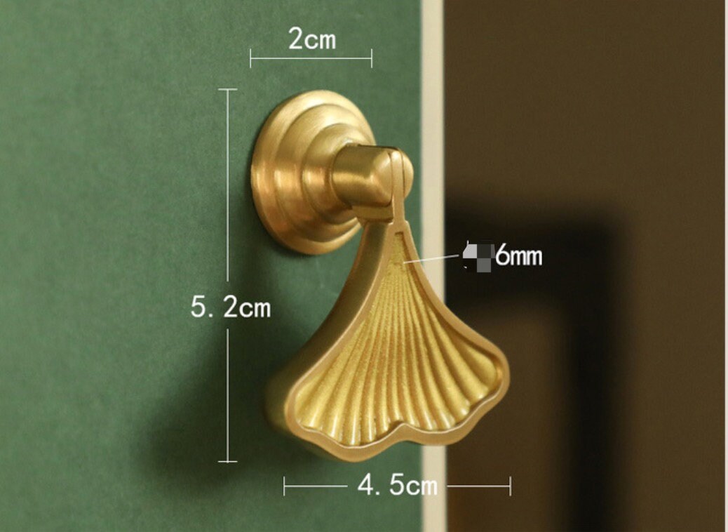 Brass Ginkgo Knobs, drop leave knobs, Furniture knobs, diy drawer pulls , wardrobe Knob, Cabinet Knobs , furniture hardware